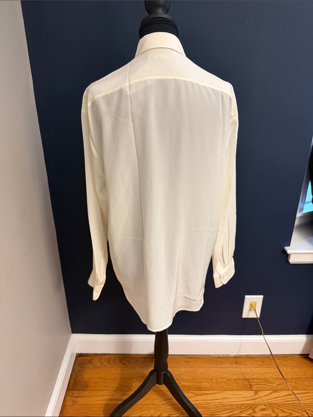 NWT Lauren Ralph Lauren 100% Silk Ivory Button Front Blouse Small - Picture 4 of 8
